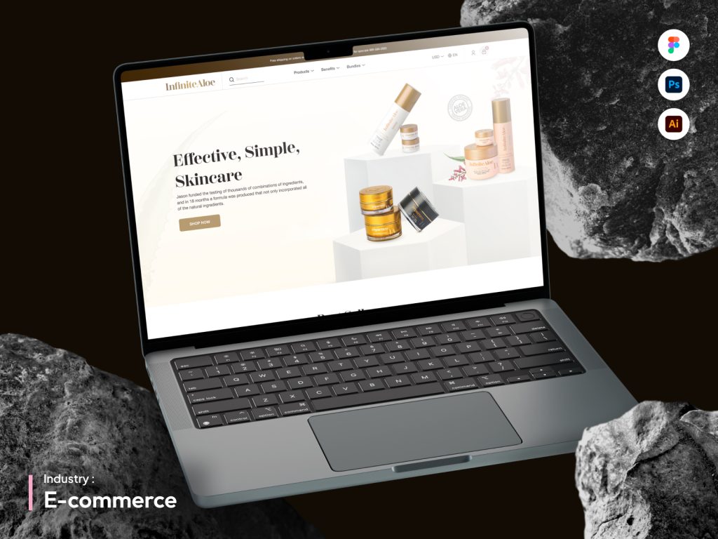 INFINITEALOE – ECOMMERCE SKINCARE SHOPIFY WEBSITE 