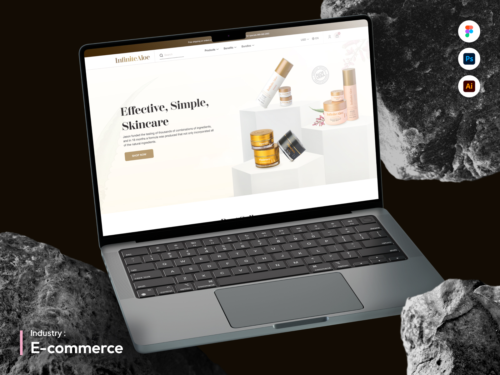INFINITEALOE – ECOMMERCE SKINCARE SHOPIFY WEBSITE 