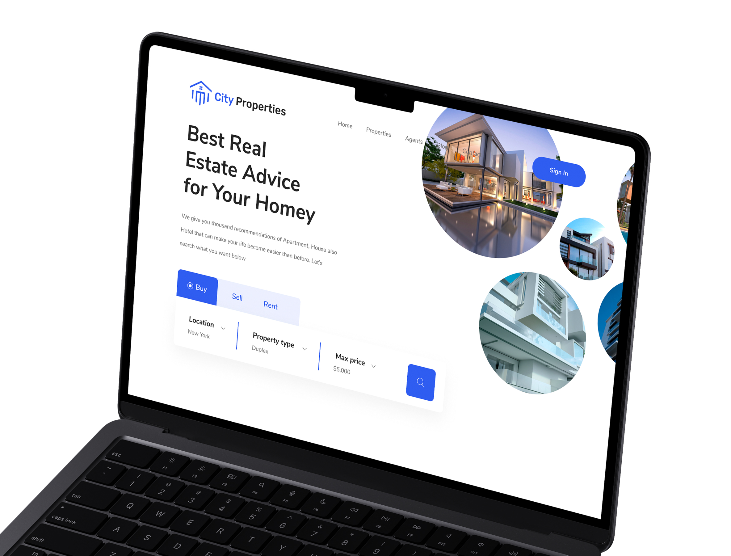 City Properties | Real Estate Website Home Page Design