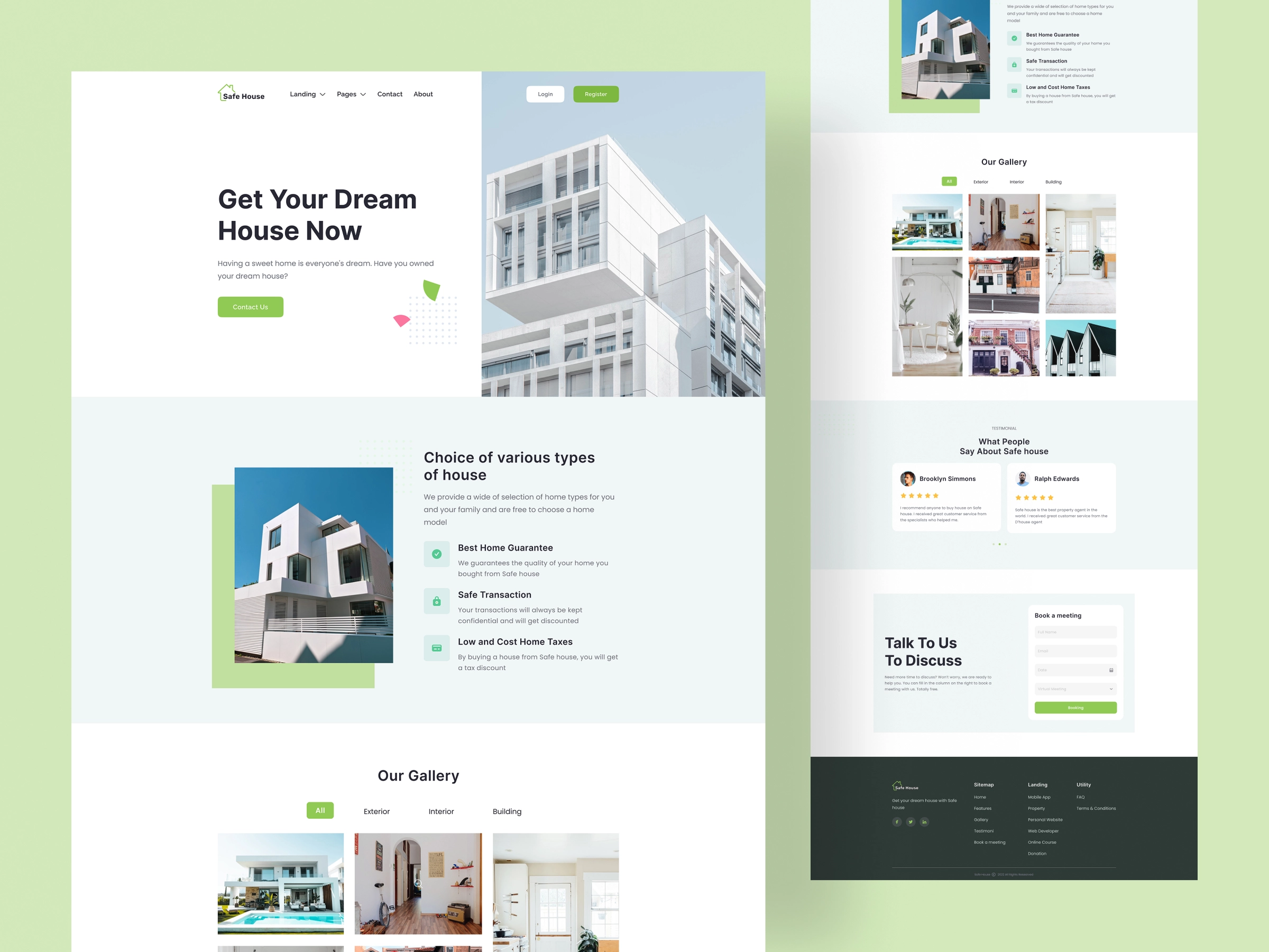 Safe House | Real Estate Landing Page UI/UX Design