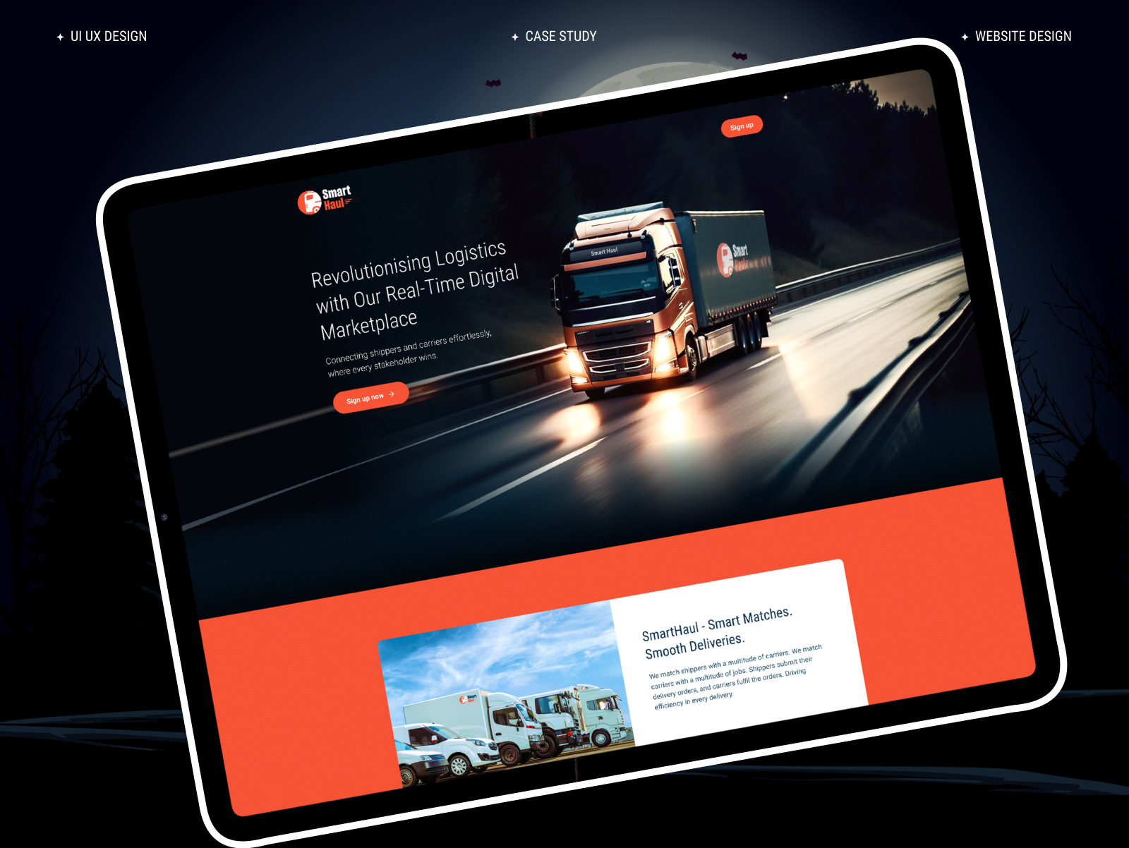 SmartHaul – Real-Time Logistics Website UI/UX Design