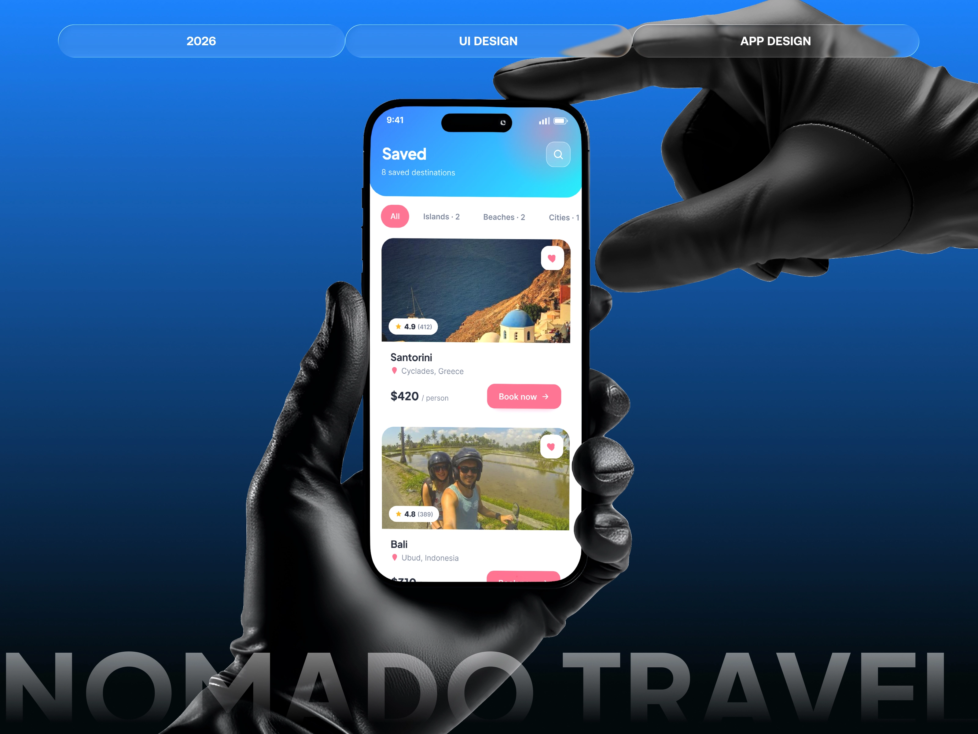 Nomado Travel App Design | Mobile UI/UX
